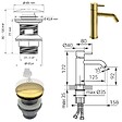 FERRO - CIRICULUS Robinet mitigeur Or brossé + bonde - vignette