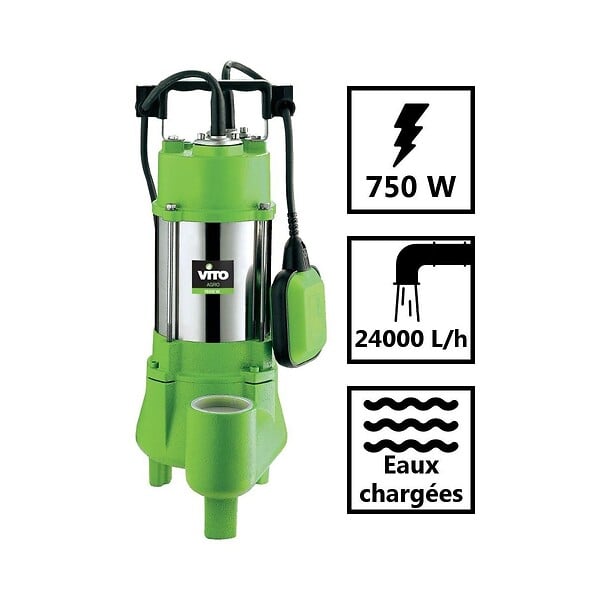 VITO - Pompe d'évacuation 750W Inondation Regards Eaux usées Pompe Vide Cave Inox VITO - large