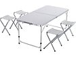 HABITAT ET JARDIN - Ensembe table de camping et 4 tabourets pliants - 125 x 60 cm - Blanc - vignette