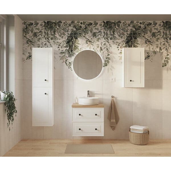 NATUREL - Naturel Meuble de salle de bain haut Naturel Forli 40x78,5x22 cm blanc (FORLIN40BI) - large