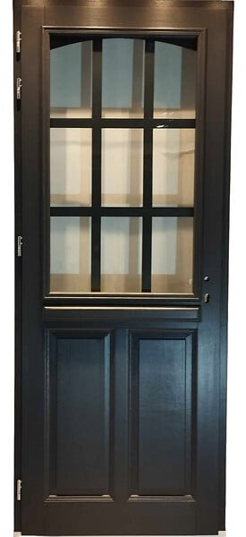 GD MENUISERIES - Porte d'entrée Bois Vitrée Alexa Gris Anthr., H215 x L80 cm Côte Tableau p.Droit (Poignée, Barillet ref N158RPL -IN158RCI) - large