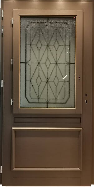 GD MENUISERIES - Porte d'entrée Bois Vitrée Camille Gris Quartz, H215 x L90 cm Côte Tableau p.Droit - large