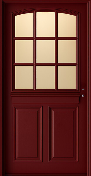 GD MENUISERIES - Porte d'entrée Bois Vitrée Alize Rouge pourpre, H215 x L90 cm Côte Tableau p. Gauche - large