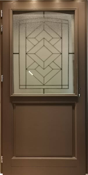 GD MENUISERIES - Porte d'entrée Bois Vitrée Elodie Gris Quartz, H215 x L90 cm Côte Tableau p.Droit - large
