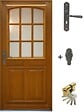 GD MENUISERIES - Porte d'entrée Bois Vitrée Marine, H215 x L90 cm Côte Tableau, p.Droit (Poignée, Barillet ref 010403RFP) - vignette