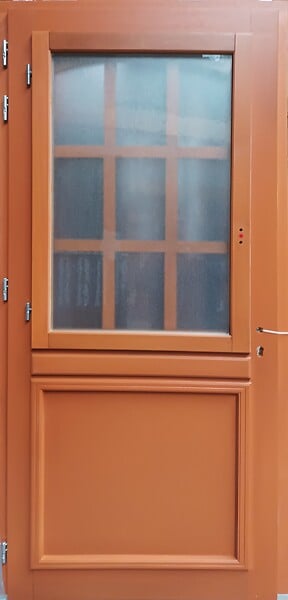 GD MENUISERIES - Porte d'entrée Bois Vitrée Marine, H215 x L90 cm Côte Tableau, p.Droit (Poignée, Barillet ref 010403RFP) - large