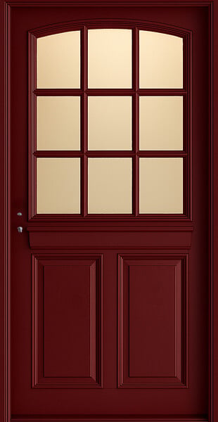 GD MENUISERIES - Porte d'entrée Bois Vitrée Alize Rouge pourpre, H215 x L90 cm Côte Tableau p.Droit - large