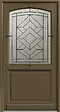 GD MENUISERIES - Porte d'entrée Bois Vitrée Elsie, Vert Gris Olive, H215 x L90 cm Côte Tableau, p.Droit - vignette
