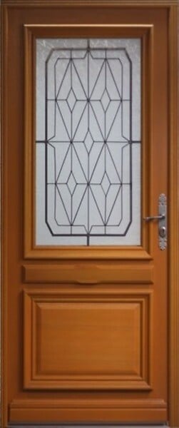 GD MENUISERIES - Porte d'entrée Bois Vitrée Anis, H215 x L90 cm Côte Tableau p. Gauche - large