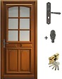 GD MENUISERIES - Porte d'entrée Bois Vitrée Marine, H215 x L80 cm Côte Tableau, p.Droit (Poignée, Barillet ref 010403RFP) - vignette