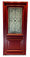 GD MENUISERIES - Porte d'entrée Bois Vitrée Canada Rouge pourpre, H215 x L90 cm Côte Tableau p.Droit - vignette