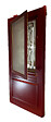 GD MENUISERIES - Porte d'entrée Bois Vitrée Canada Rouge pourpre, H215 x L90 cm Côte Tableau p.Droit - vignette