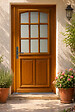 GD MENUISERIES - Porte d'entrée Bois Vitrée Marine, H200 x L90 cm Côte Tableau, p.Droit (Poignée, Barillet ref 010403RFP) - vignette