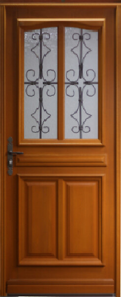 GD MENUISERIES - Porte d'entrée Bois Vitrée Manon, H200 x L90 cm Côte Tableau p.Droit - large