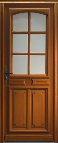 GD MENUISERIES - Porte d'entrée Bois Vitrée Marine, H215 x L80 cm Côte Tableau p.Droit - large