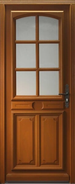 GD MENUISERIES - Porte d'entrée Bois Vitrée Marine, H215 x L80 cm Côte Tableau p. Gauche - large