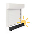 AVOSDIM - Volet roulant electrique solaire Alu Blanc - L150 x H155 cm - Autonome batterie et panneau solaire inclus - Recoupable - vignette