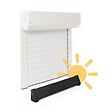 AVOSDIM - Volet roulant electrique solaire Alu Blanc - L150 x H220 cm - Autonome batterie et panneau solaire inclus - Recoupable - vignette