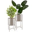 TECTAKE - Support de plantes MINE en acier revêtu par poudre taupe - vignette