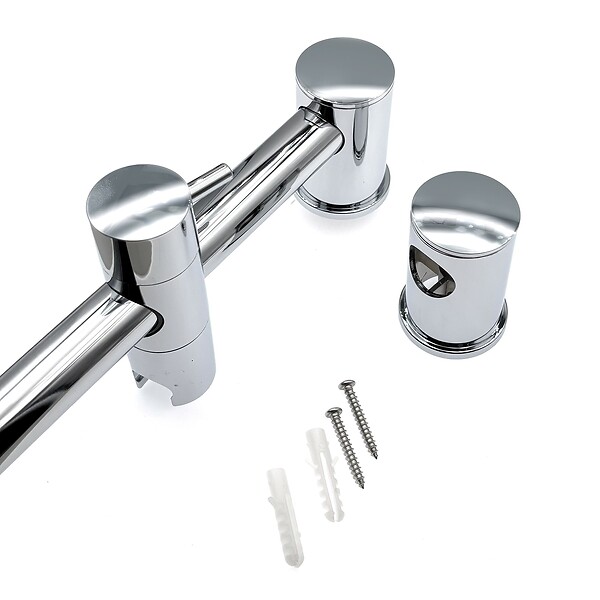 FERRO - PHILA Barre de douche avec support réglable chrome brillant - large