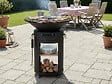HABITAT ET JARDIN - Barbecue plancha brasero à charbon et bois "Cesar premium" - Ø 81 cm - Noir - vignette