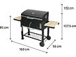 HABITAT ET JARDIN - Barbecue charbon avec tablettes latérales et grilles réglables "Marquis" - Noir - vignette