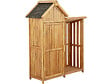 HABITAT ET JARDIN - Armoire de jardin en bois avec range-bûches "Noé" - 136 x 57 x 170 cm - Marron - vignette