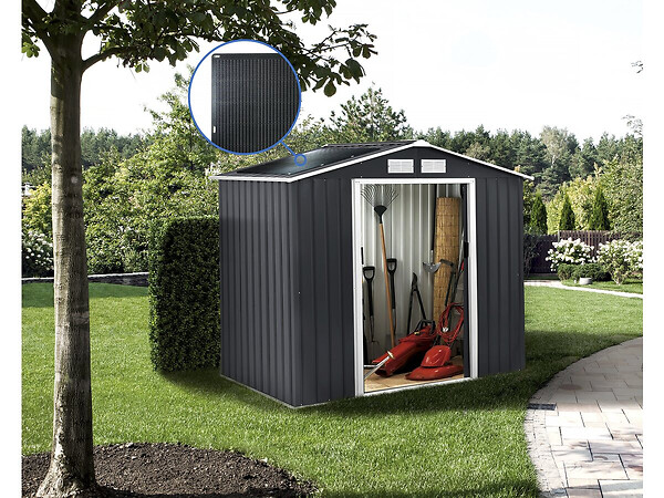 HABITAT ET JARDIN - Abri de jardin métal - "Vegas" - 4.07 m² avec panneaux solaires - large