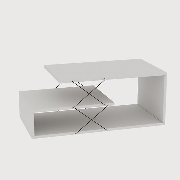 HABITAT ET JARDIN - Table basse en bois "Cayenne" - 100 x 50 x 40 cm - Blanc - large
