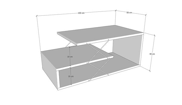 HABITAT ET JARDIN - Table basse en bois "Cayenne" - 100 x 50 x 40 cm - Blanc - large