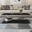 HABITAT ET JARDIN - Table basse en bois "Zisino" - 120 x 50 x 30 cm - Gris anthracite - vignette