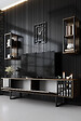 HABITAT ET JARDIN - Meuble TV en bois "Chrome Line" - 180 x 30 x 48 cm - NoyerNoir - vignette