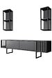 HABITAT ET JARDIN - Meuble TV en bois "Chrome Line" - 180 x 30 x 48 cm - AnthraciteNoir - vignette
