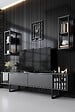 HABITAT ET JARDIN - Meuble TV en bois "Chrome Line" - 180 x 30 x 48 cm - AnthraciteNoir - vignette