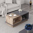 HABITAT ET JARDIN - Table basse en bois "Consept" - 90 x 45 x 36 cm - Gris anthracite - vignette