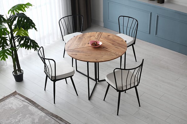 HABITAT ET JARDIN - Table à manger en bois "Yaprak" - 100 x 100 x 72 cm - Pin atlantique - large