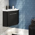 ALLIBERT - Pack meuble lave mains d'angle Corner noir mat - Marque allibert - vignette