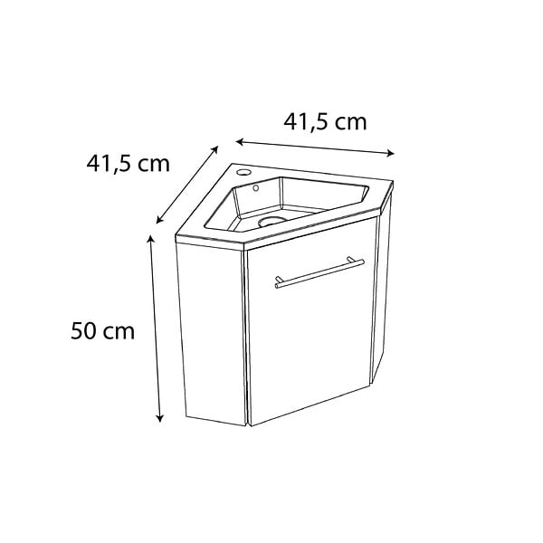 ALLIBERT - Pack meuble lave mains d'angle Corner noir mat - Marque allibert - large