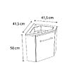 ALLIBERT - Pack meuble lave mains d'angle Corner noir mat - Marque allibert - vignette