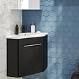 ALLIBERT - Pack meuble lave mains d'angle Corner noir mat - Marque allibert - vignette