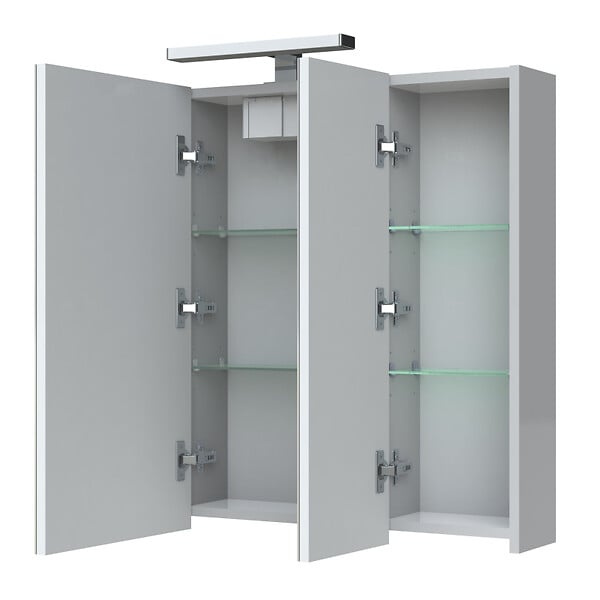 ALLIBERT - Armoire miroir de toilette éclairante 80 cm  Juno 3 portes - large