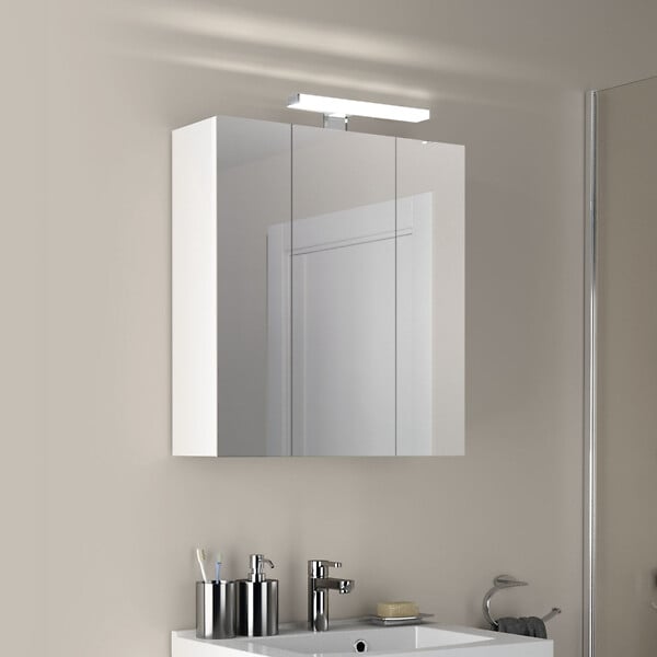 ALLIBERT - Armoire miroir de toilette éclairante 80 cm  Juno 3 portes - large