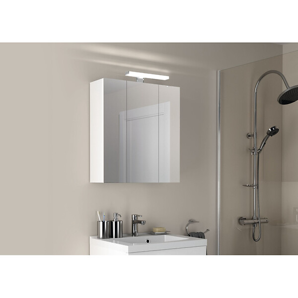 ALLIBERT - Armoire miroir de toilette éclairante 80 cm  Juno 3 portes - large