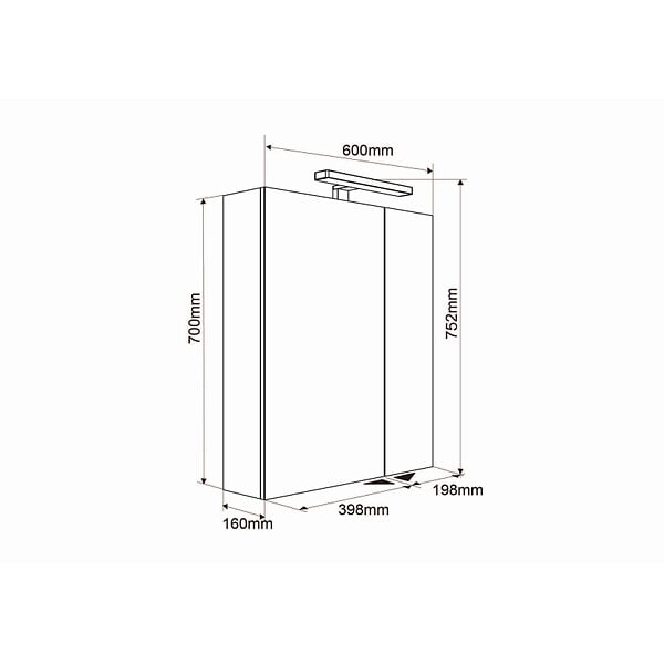 ALLIBERT - Armoire de toilette éclairante 60 cm Juno - large