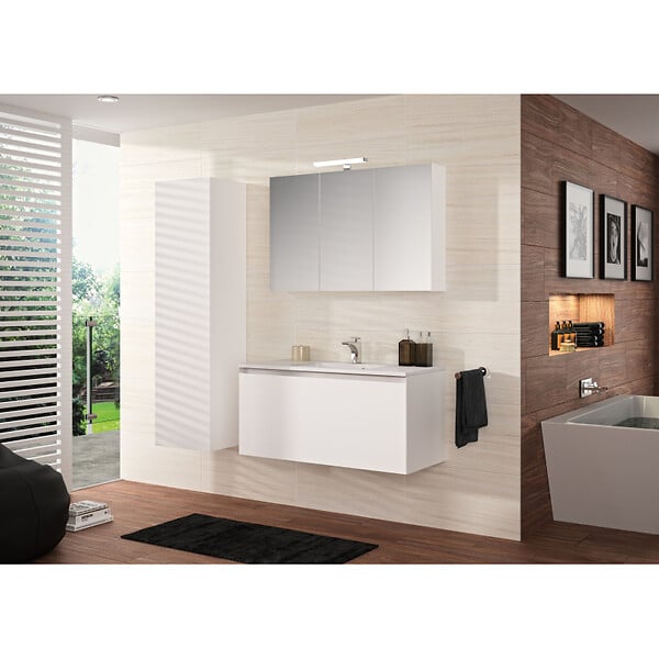 ALLIBERT - Armoire miroir de toilette éclairante 120 cm Juno 3 portes tryptique - large