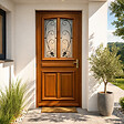 GD MENUISERIES - Porte d'entrée Bois Vitrée Mathis, H200 x L90 cm Côte Tableau p.Gauche (Poignée, Barillet ref 010403RFP) - vignette