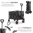 TECTAKE - Chariot pliable ROLLRIDER avec poignée télescopique et roues profilées noir - vignette