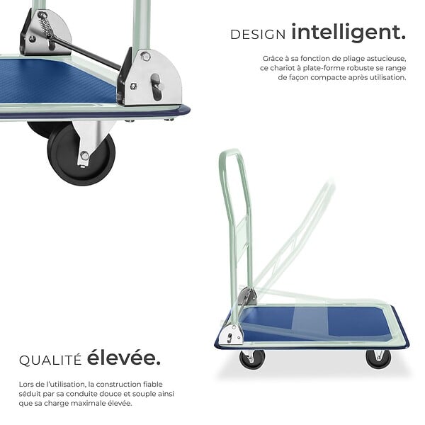 TECTAKE - Chariot de transport 150 kg blanc - large