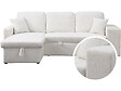 HABITAT ET JARDIN - Canapé d'angle bouclettes convertible/reversible "Axel" - 3 Places - Blanc - vignette