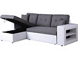 HABITAT ET JARDIN - Canapé d'angle convertible/réversible "Axel" - 3 places - Blanc/Gris - vignette